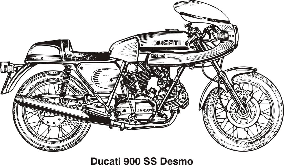 Ducati 900 SS Desmo, year 1980 png transparent