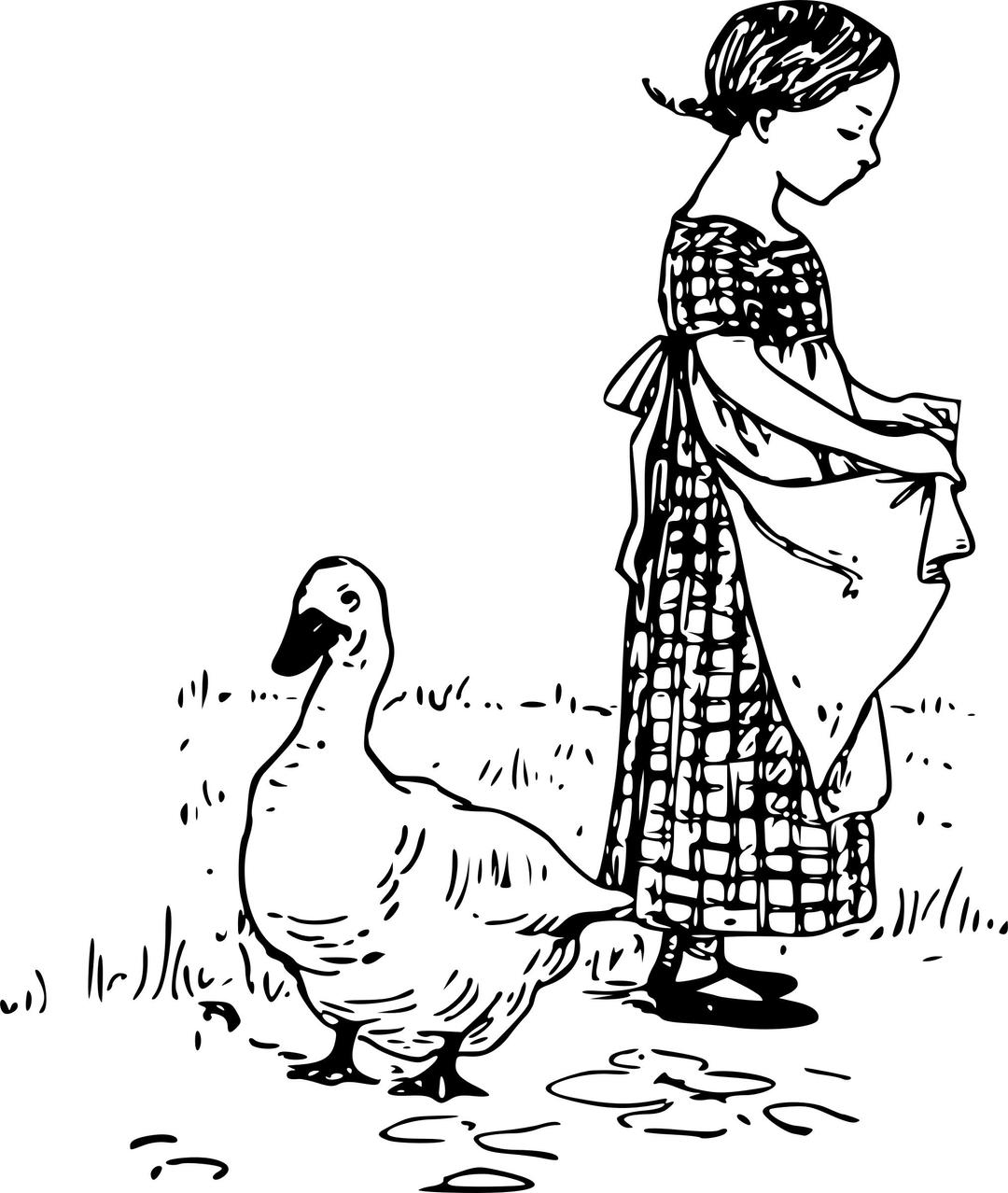 Duck and a Girl png transparent