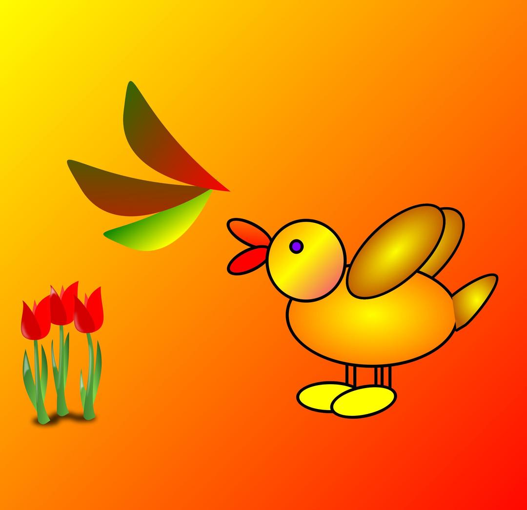 duck and flowers png transparent