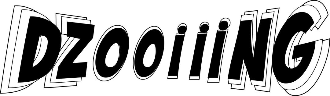 Dzooiiing in black and white png transparent