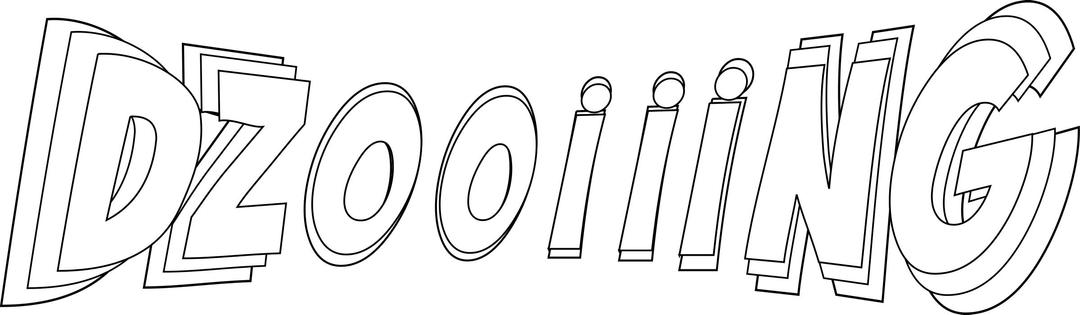 Dzooiiing outlined png transparent