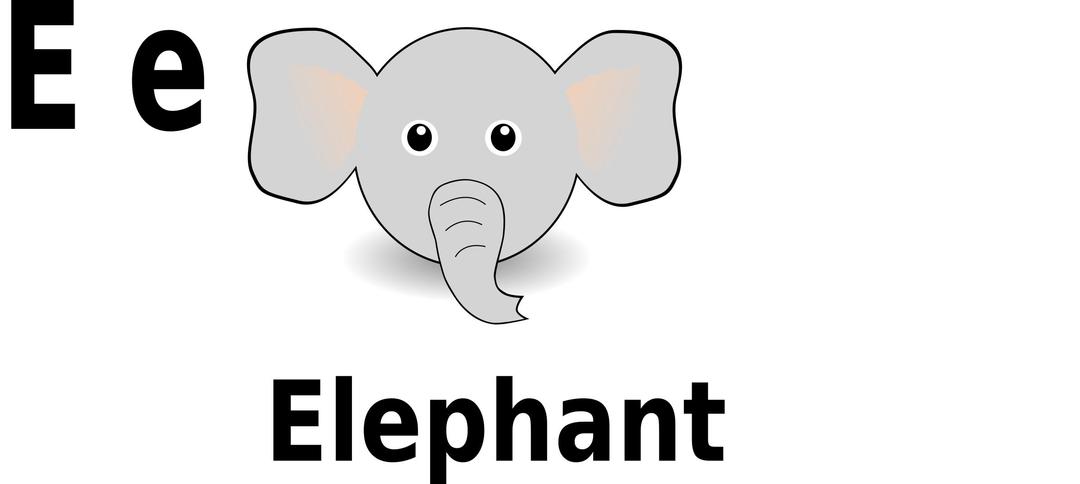 E for Elephant png transparent