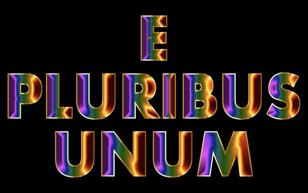 E Pluribus Unum Chromatic Typography png transparent