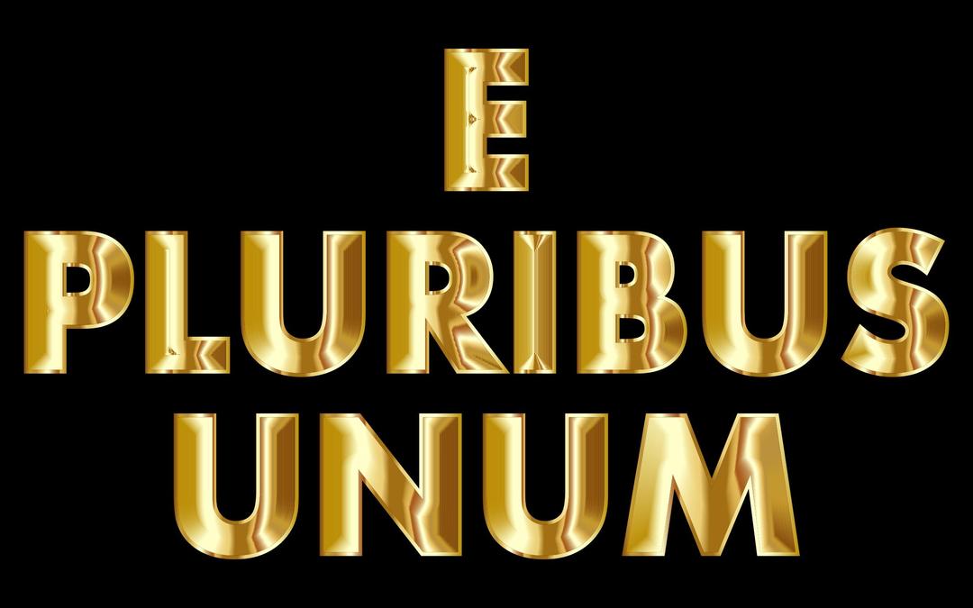 E Pluribus Unum Gold Typography png transparent
