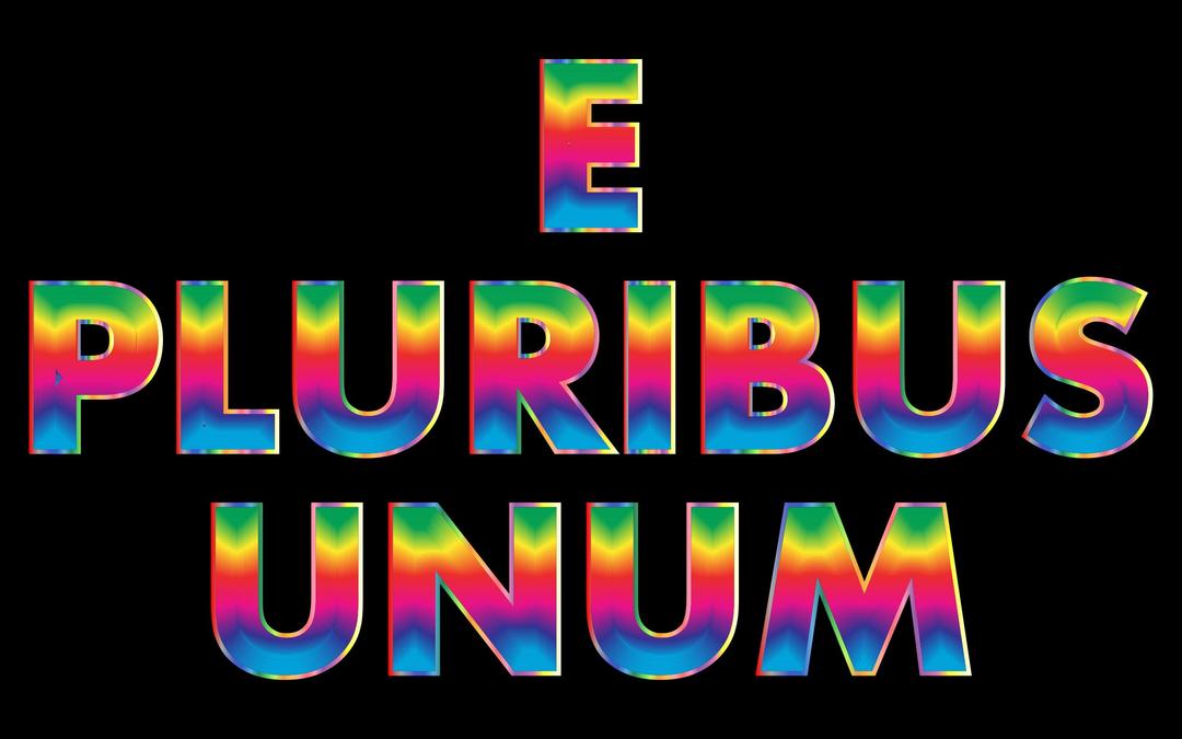 E Pluribus Unum Rainbow Typography png transparent