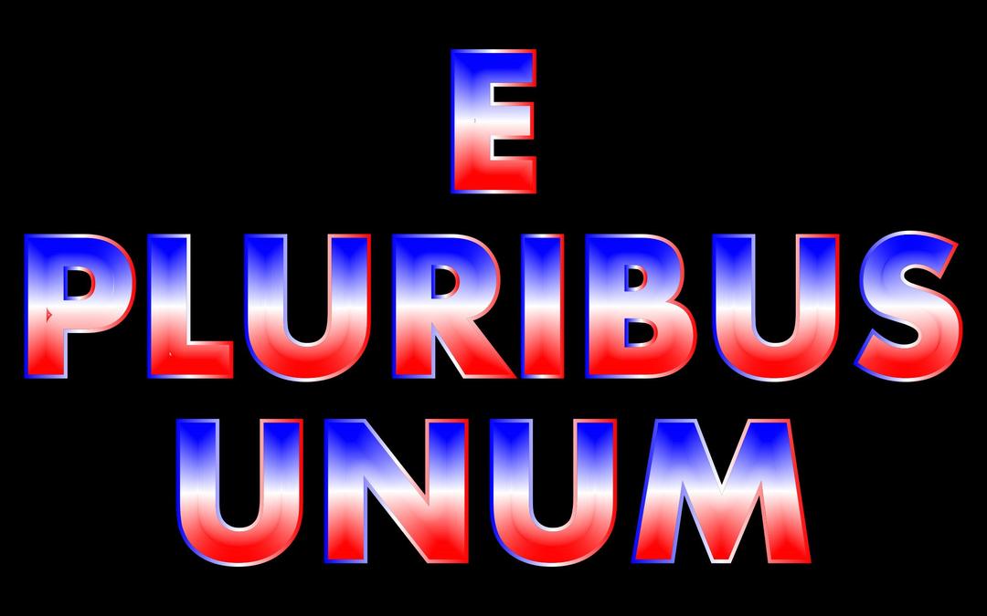E Pluribus Unum Red White Blue Typography png transparent