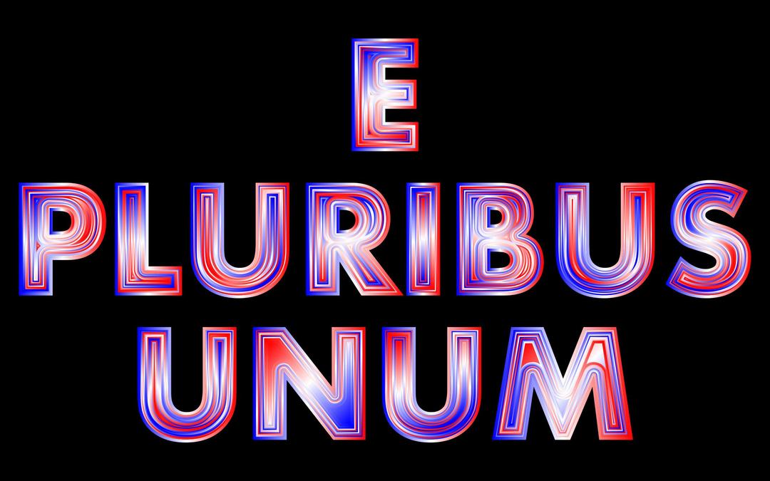 E Pluribus Unum Red White Blue Typography 2 png transparent
