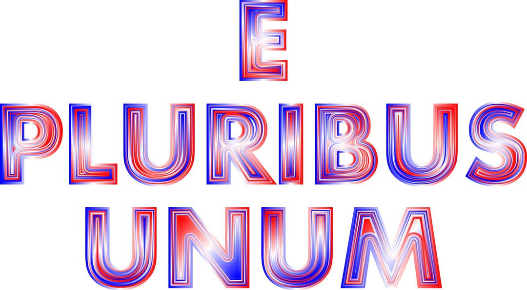 E Pluribus Unum Red White Blue Typography 2 No Background png transparent