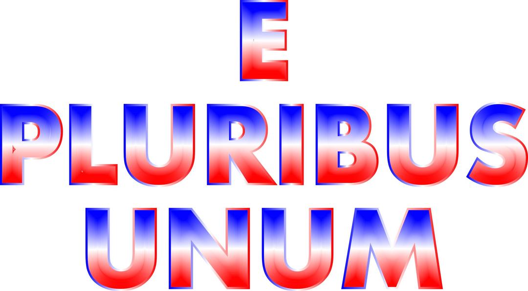 E Pluribus Unum Red White Blue Typography No Background png transparent