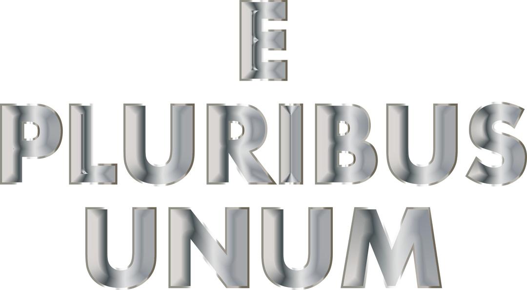 E Pluribus Unum Stainless Steel Typography No Background png transparent