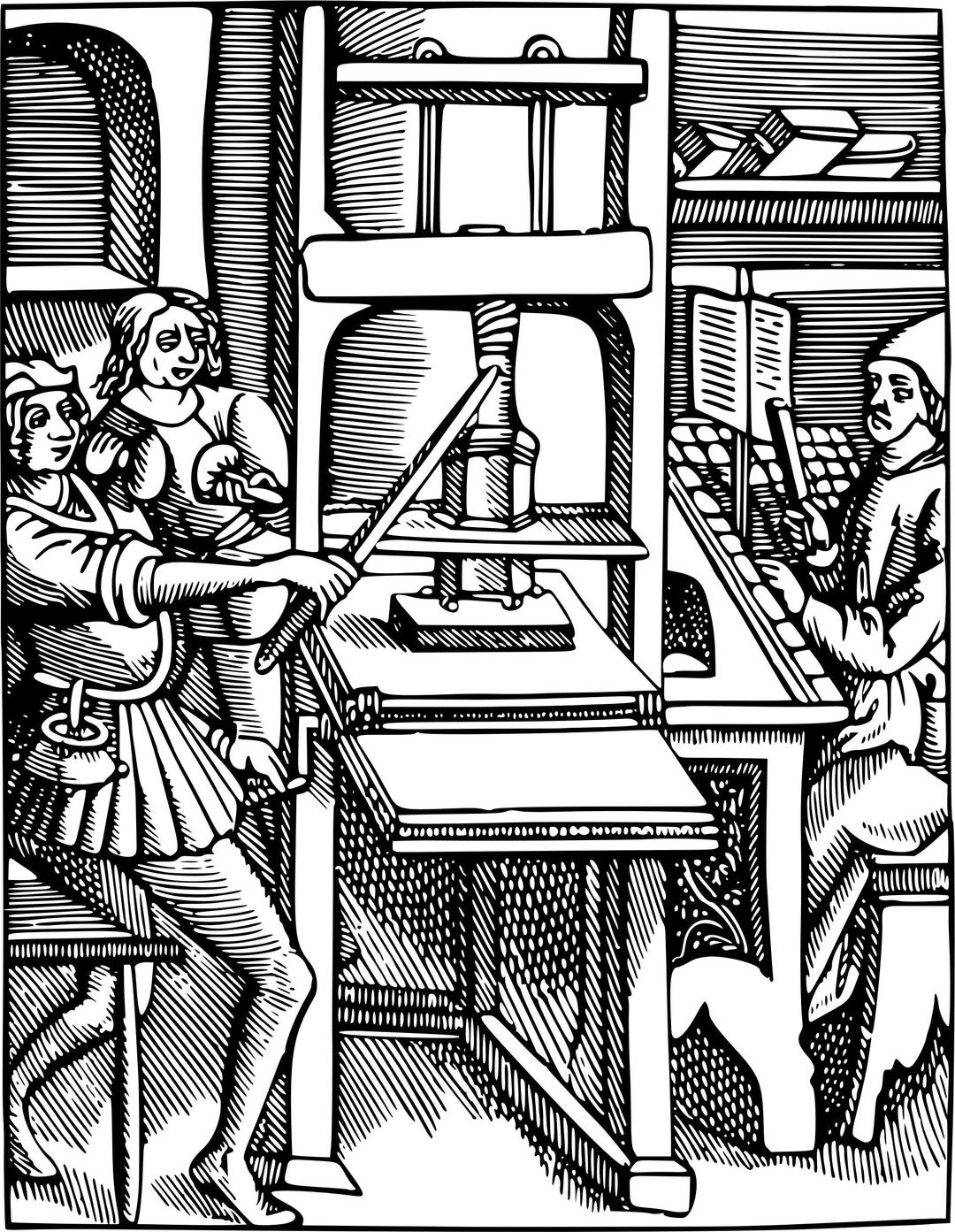 Early printing press png transparent