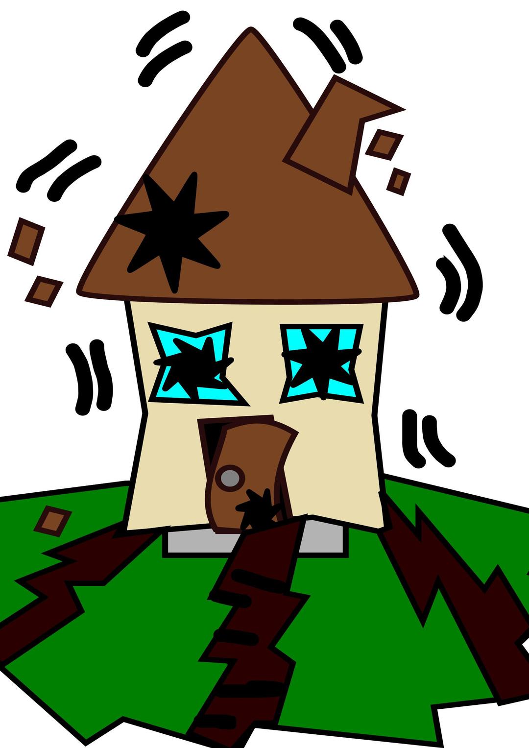 Earthquake with house png transparent