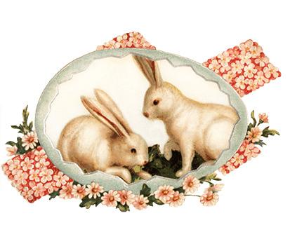 Easter Bunnies Vintage png transparent