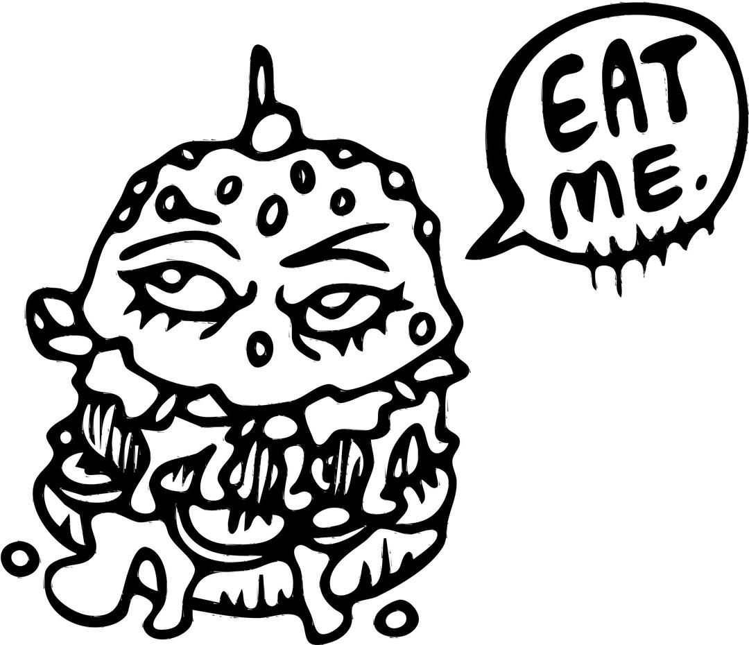 Eat This Burger (black and white) png transparent