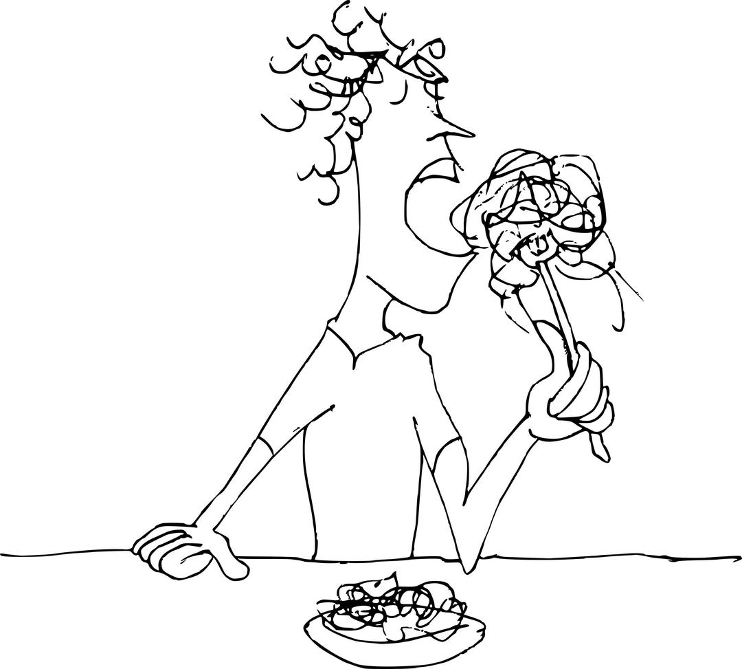 Eating Spaghetti png transparent
