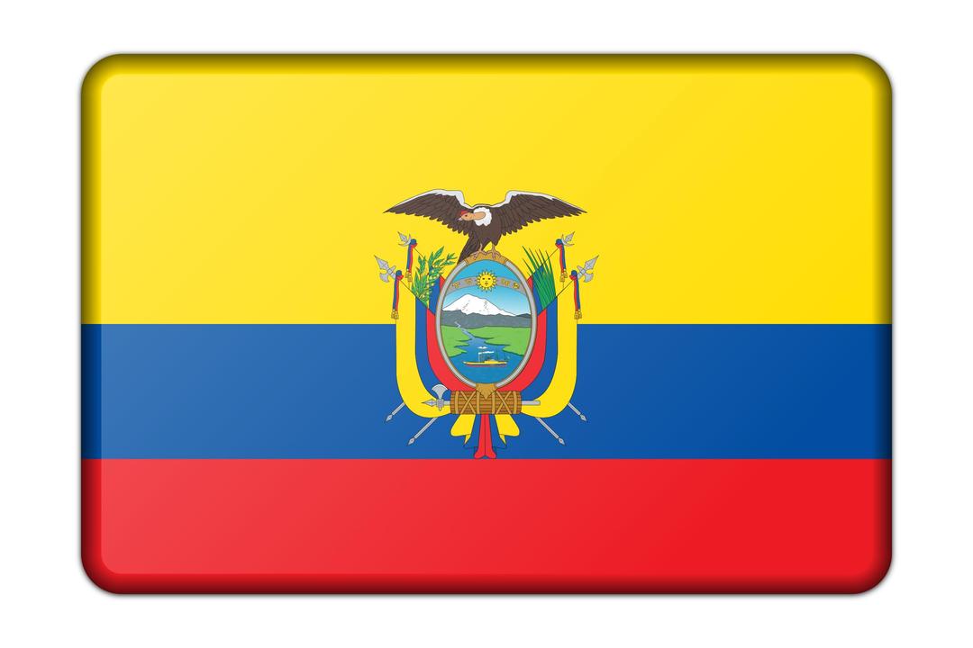 Ecuador flag (bevelled) png transparent