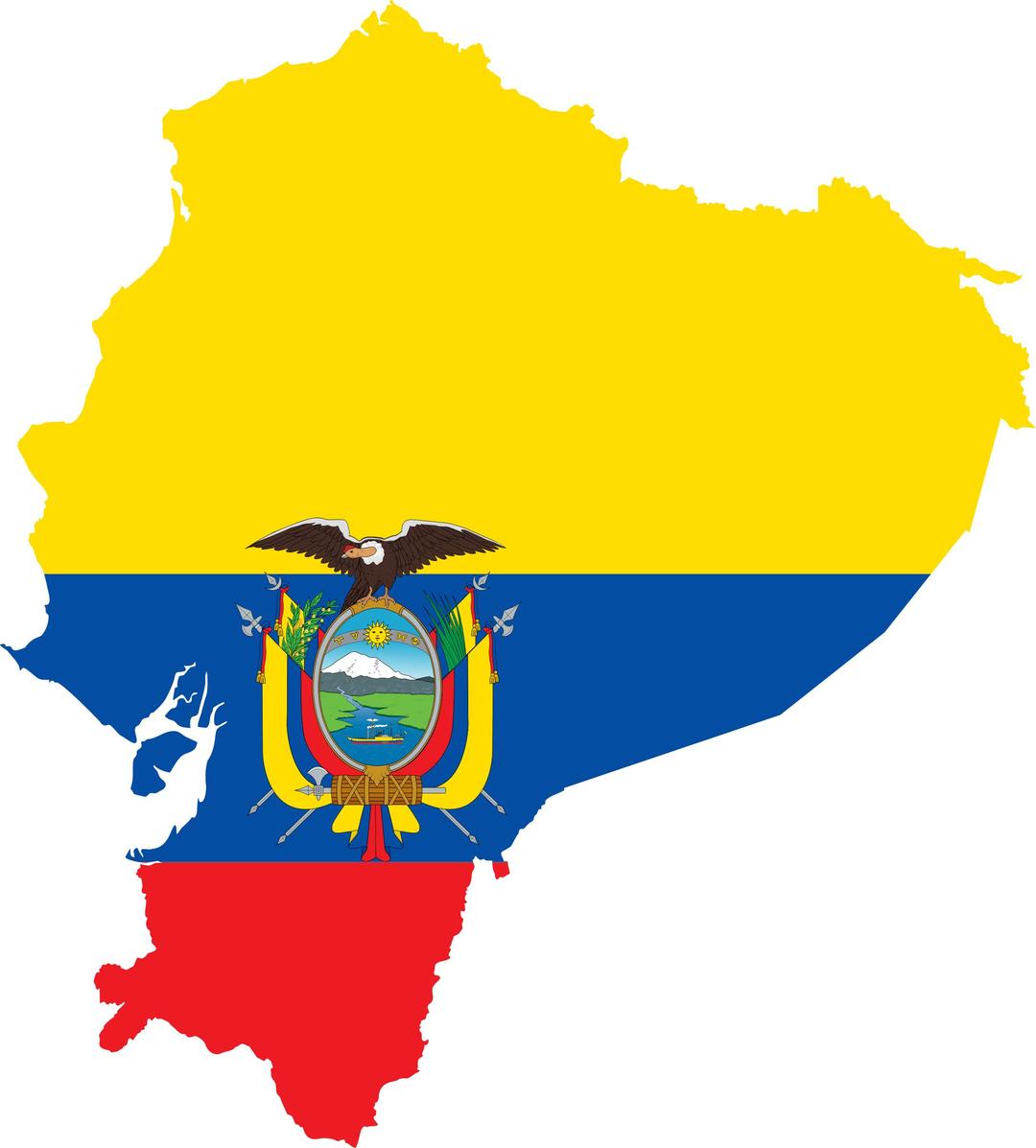 Ecuador Flag Map png transparent