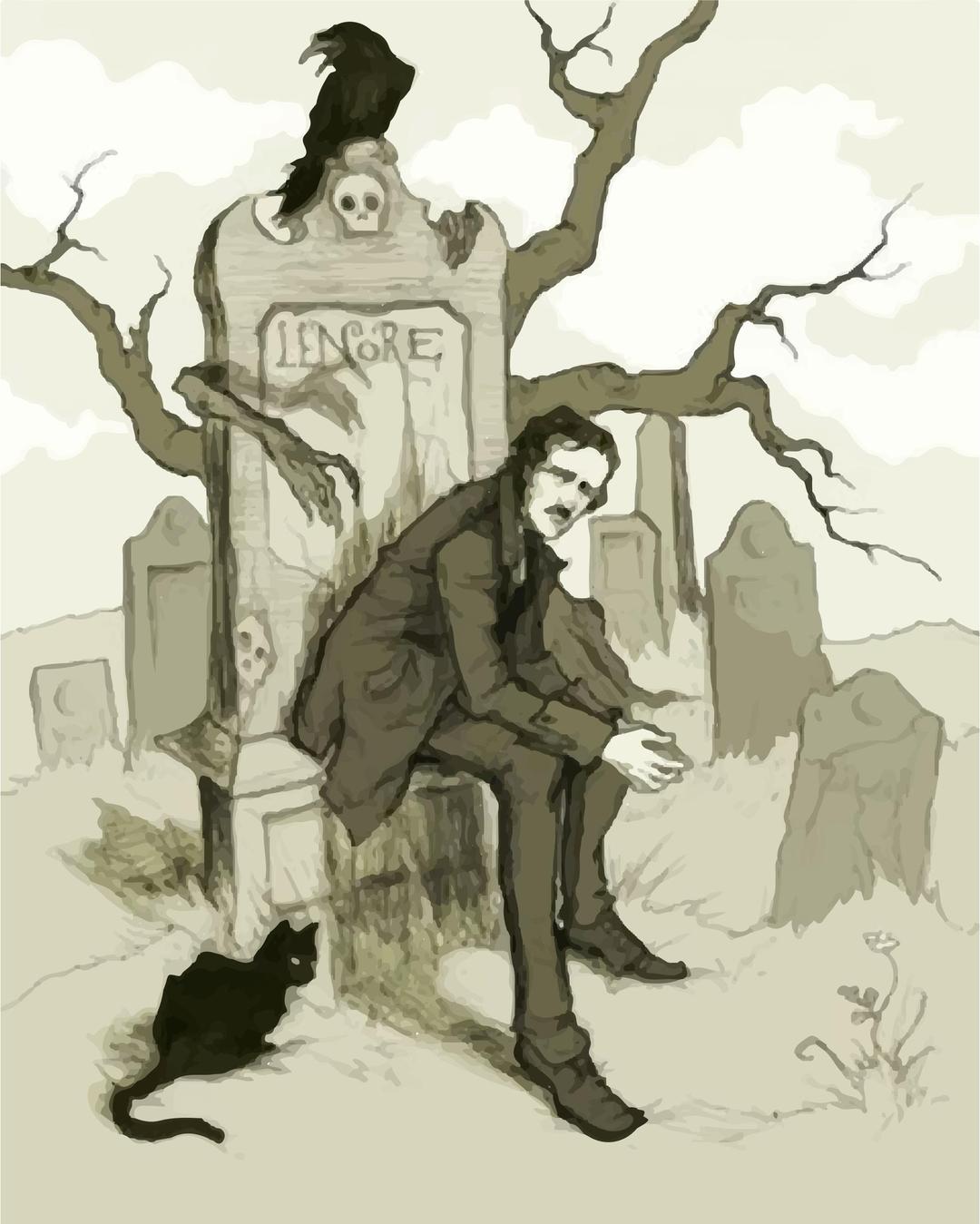 Edgar Allan Poe Illustration png transparent