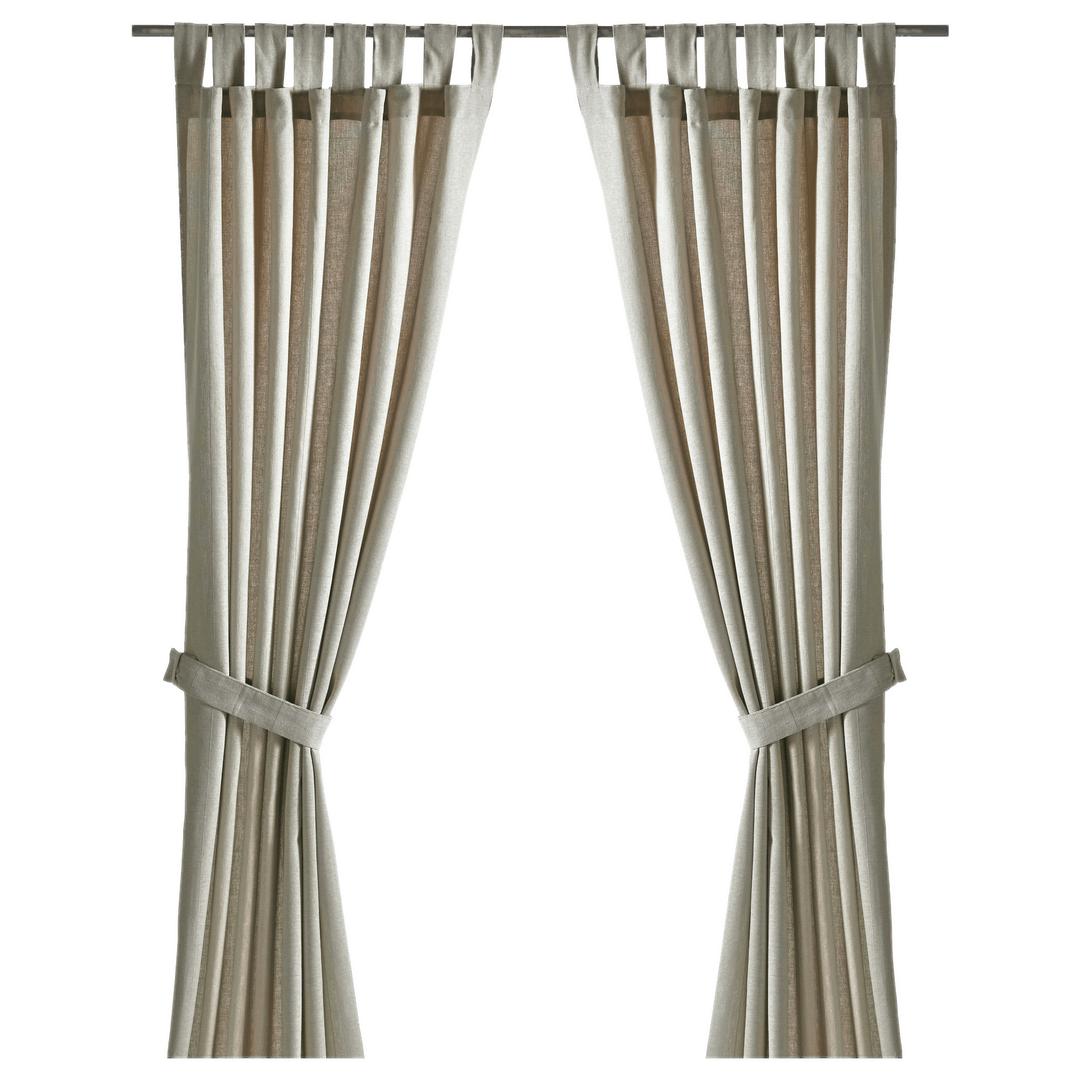 Egg Shell Curtains With Tie Backs png transparent