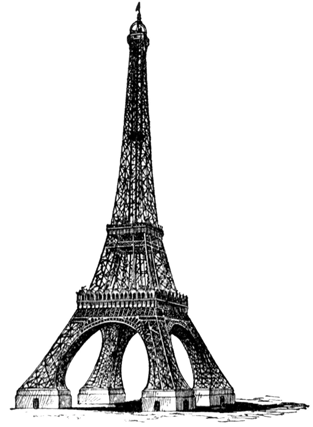 Eiffel Tower Bw Full Vintage png transparent