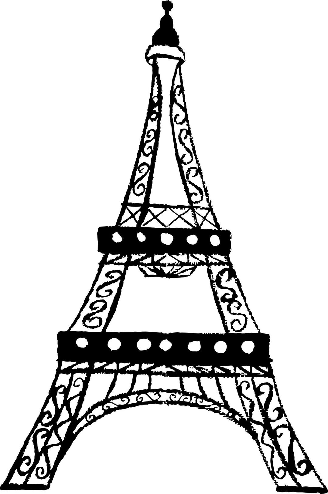 Eiffel Tower Charcoal Sketch png transparent