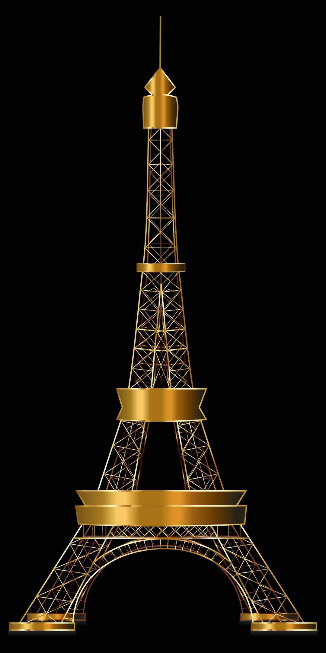 Eiffel Tower Two Gold png transparent