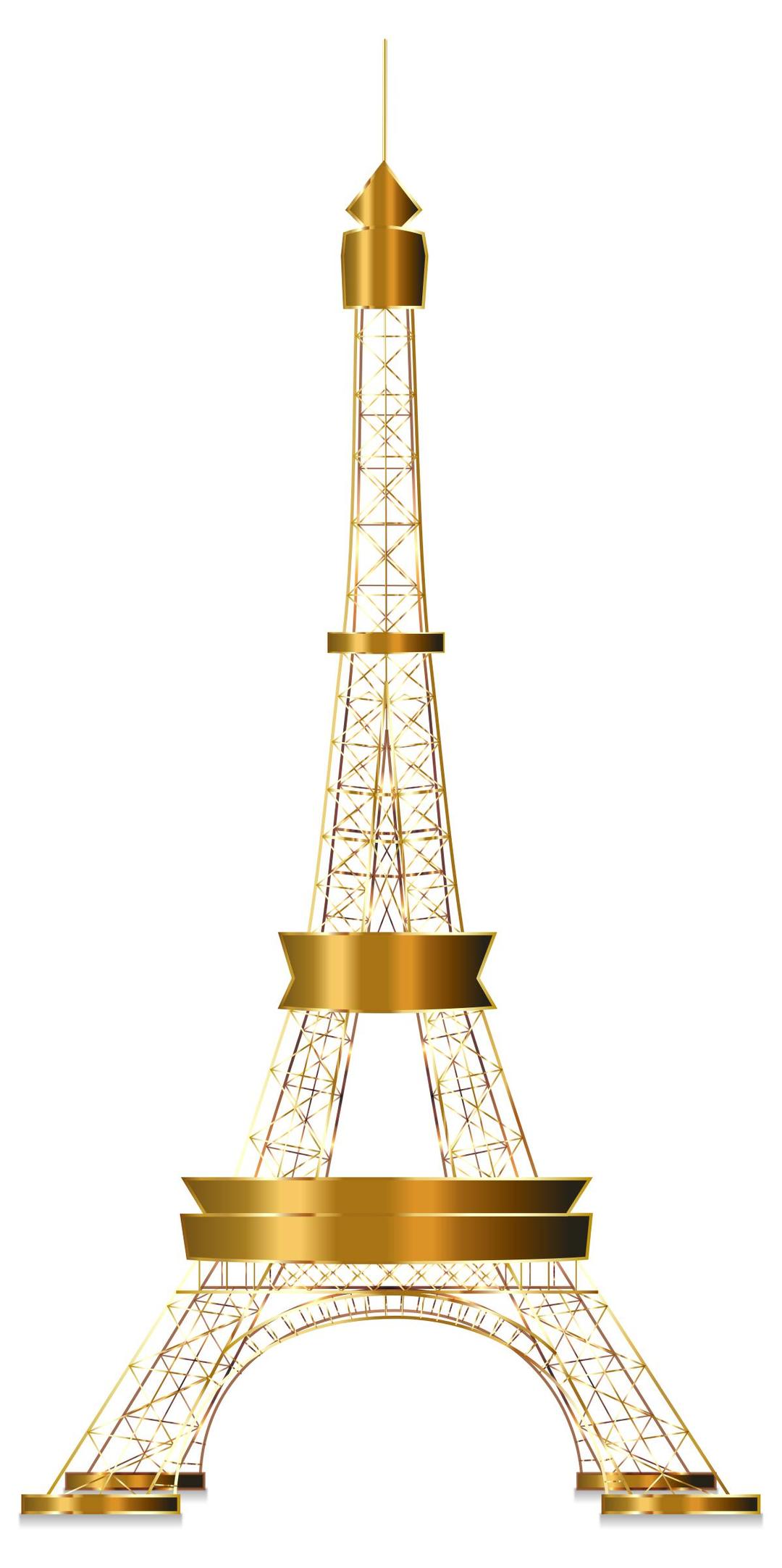Eiffel Tower Two Gold No Background png transparent