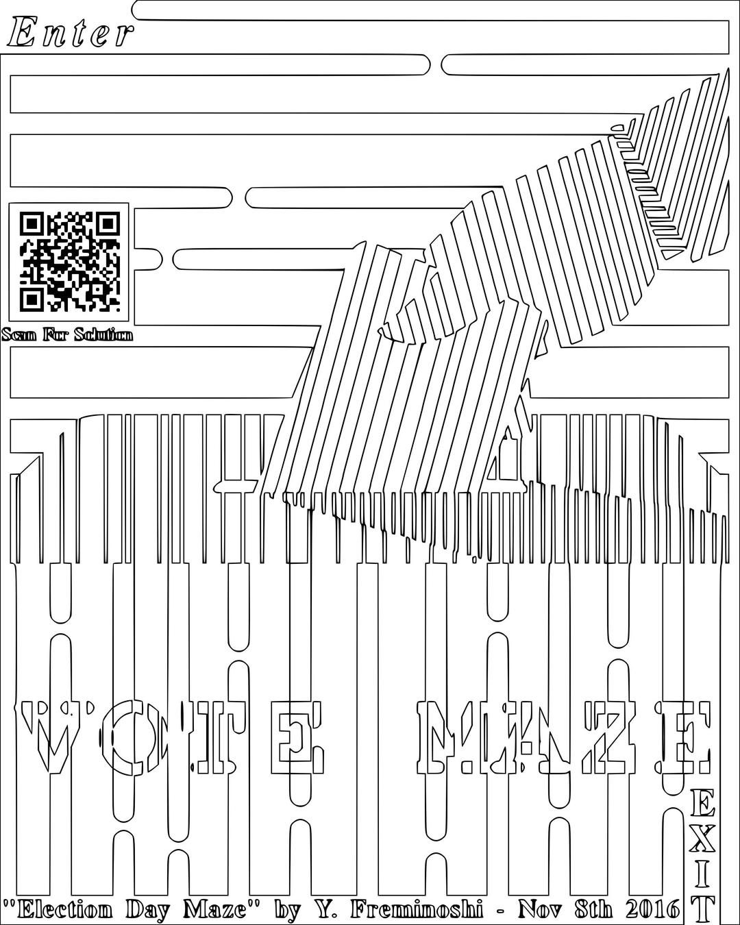 Elections Day Coloring Maze png transparent