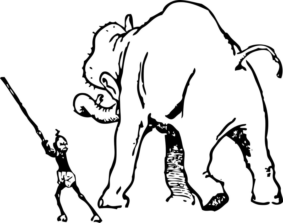 elephant gets a whacking png transparent