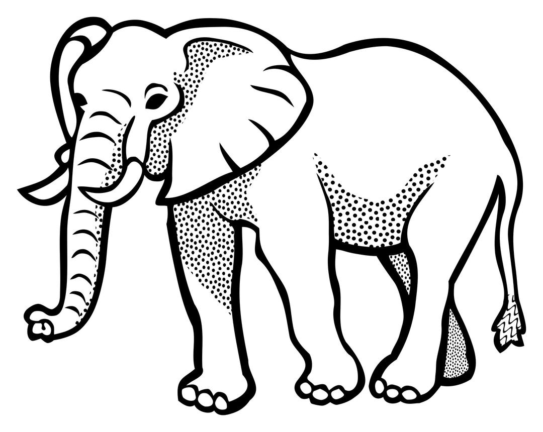elephant - lineart png transparent