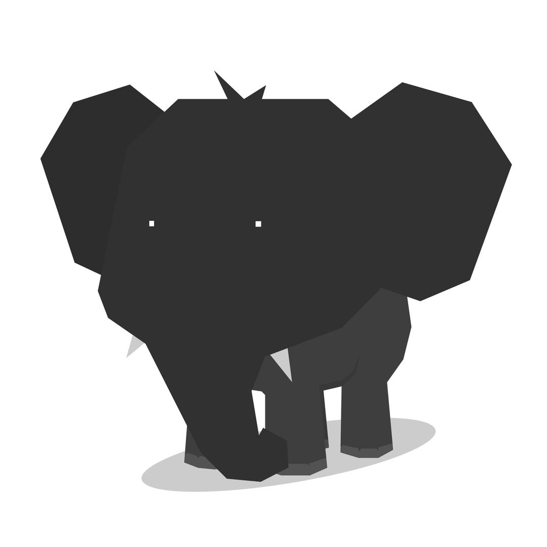 Elephant Minimal flat design Animal png transparent