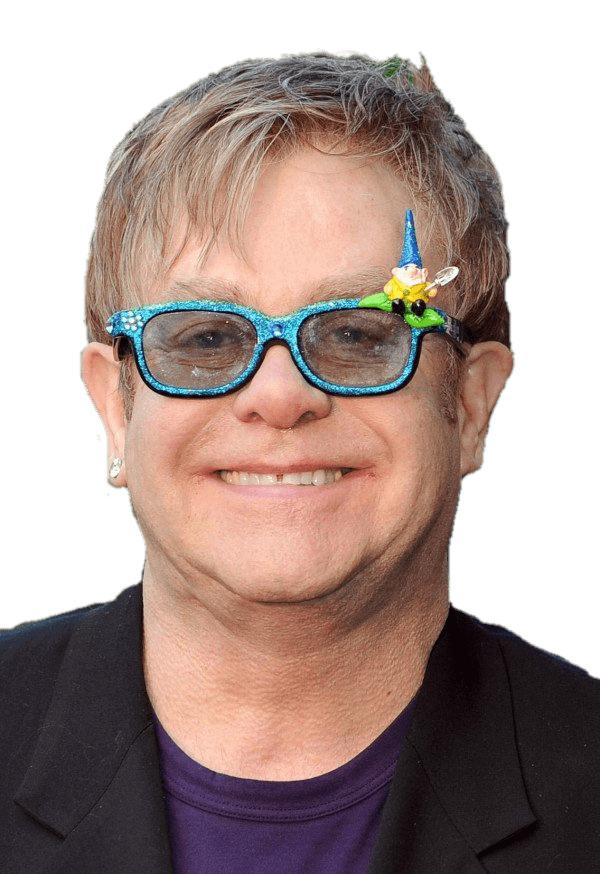 Elton John Wearing Garden Gnome Glasses png transparent