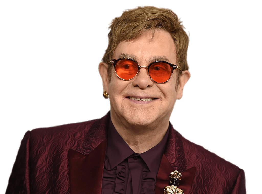 Elton John Wearing Orange Glasses png transparent