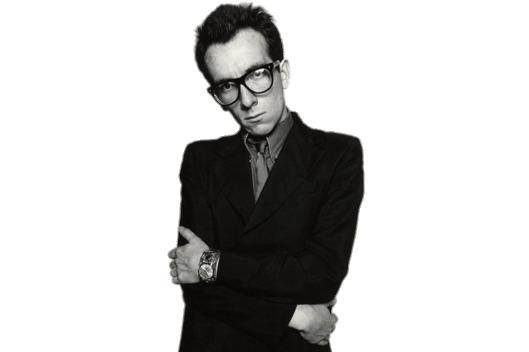 Elvis Costello Black and White png transparent