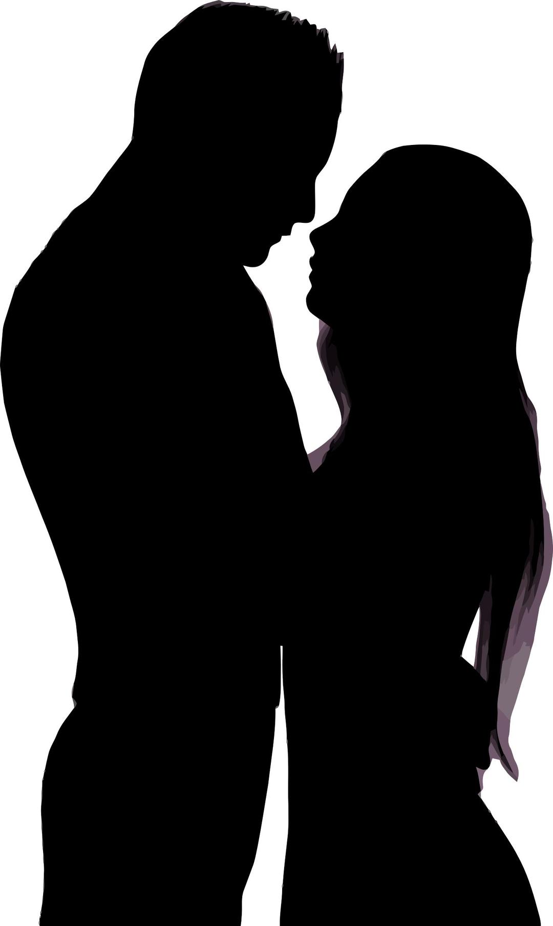 Embracing Couple Silhouette png transparent