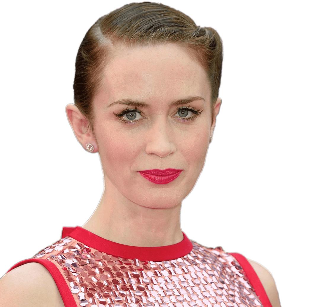 Emily Blunt Red Top png transparent