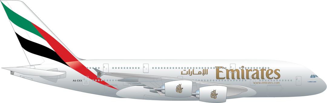 Emirates A380 png transparent