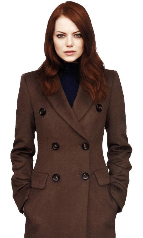 Emma Stone Winter Coat png transparent