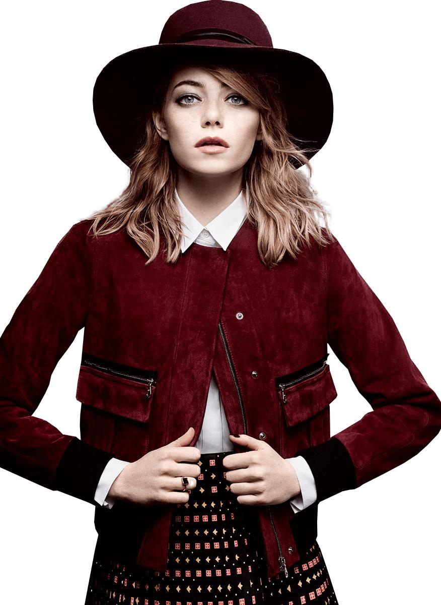 Emma Stone With Hat png transparent