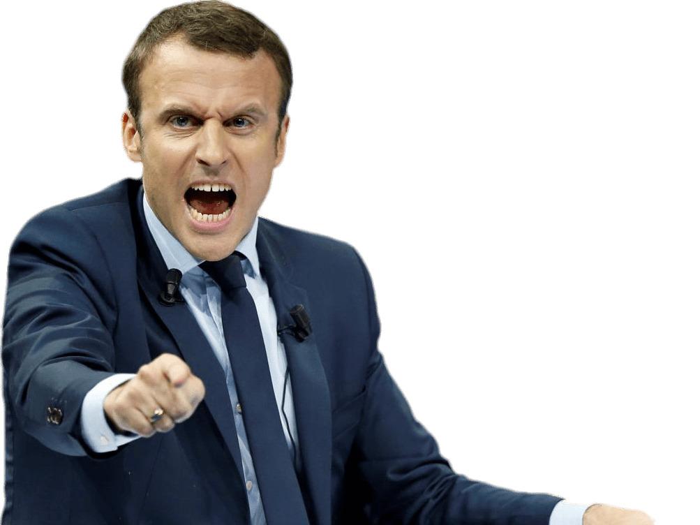 Emmanuel Macron Angry png transparent