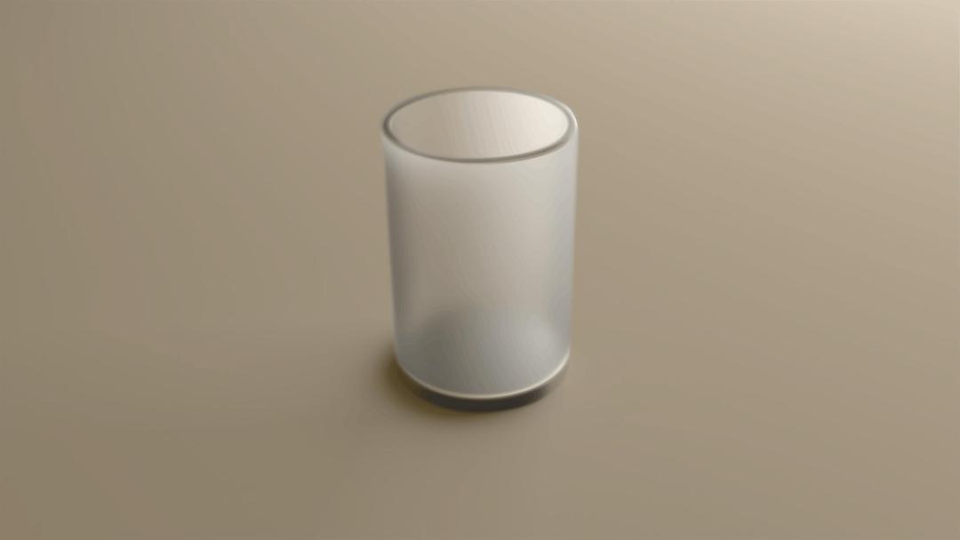 Empty glass perspective render - vectorized png transparent