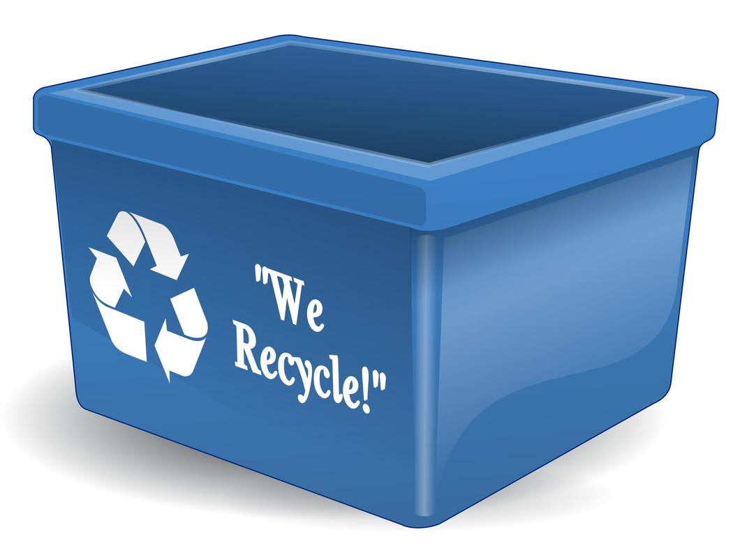 Empty recycling box - with words png transparent