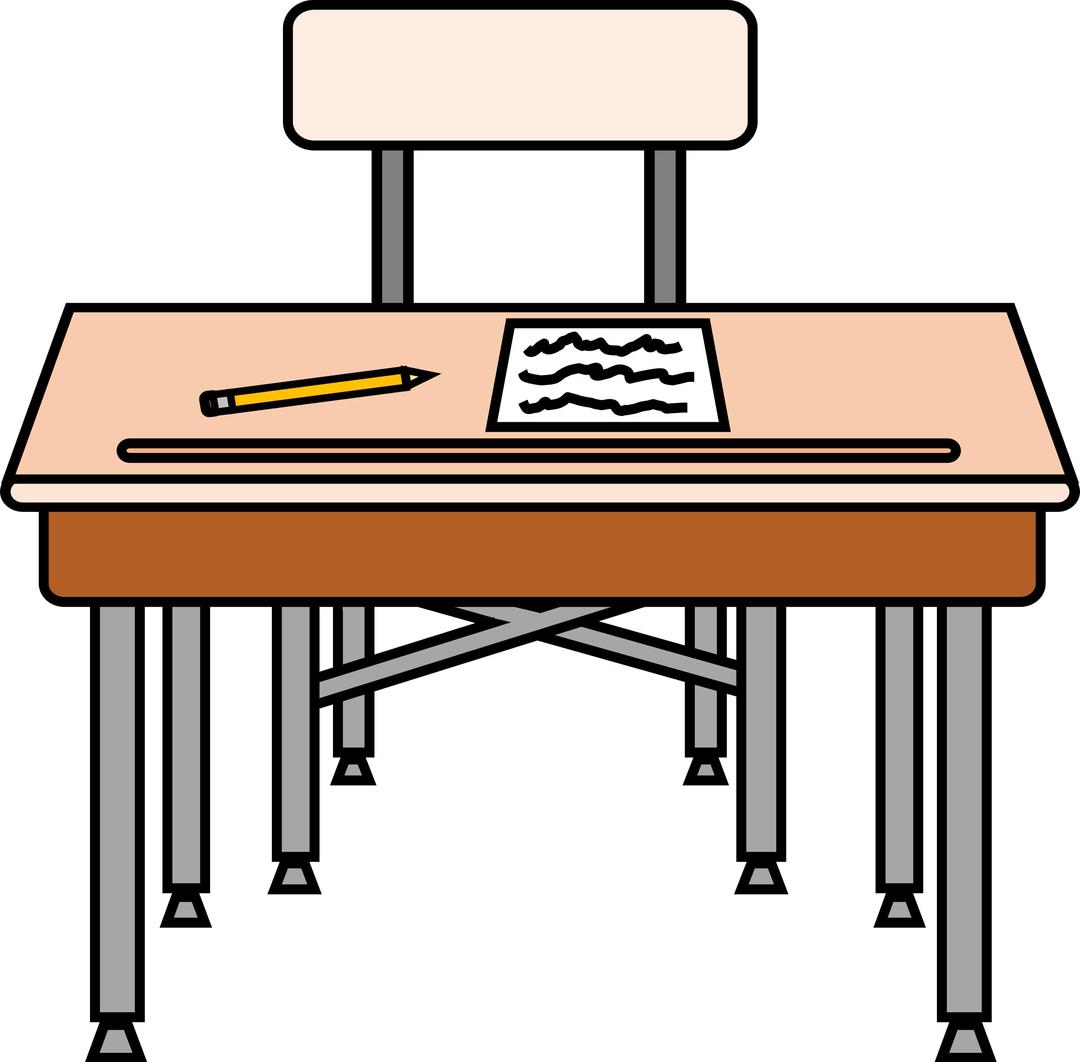Empty seat with a worksheet png transparent