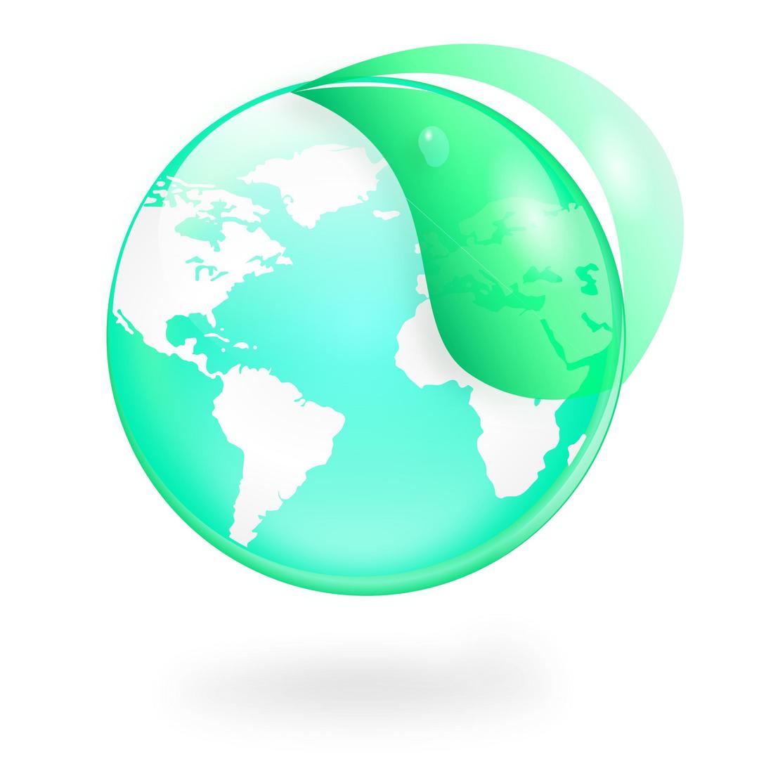 Environmental / Eco Globe & Leaf Icon png transparent