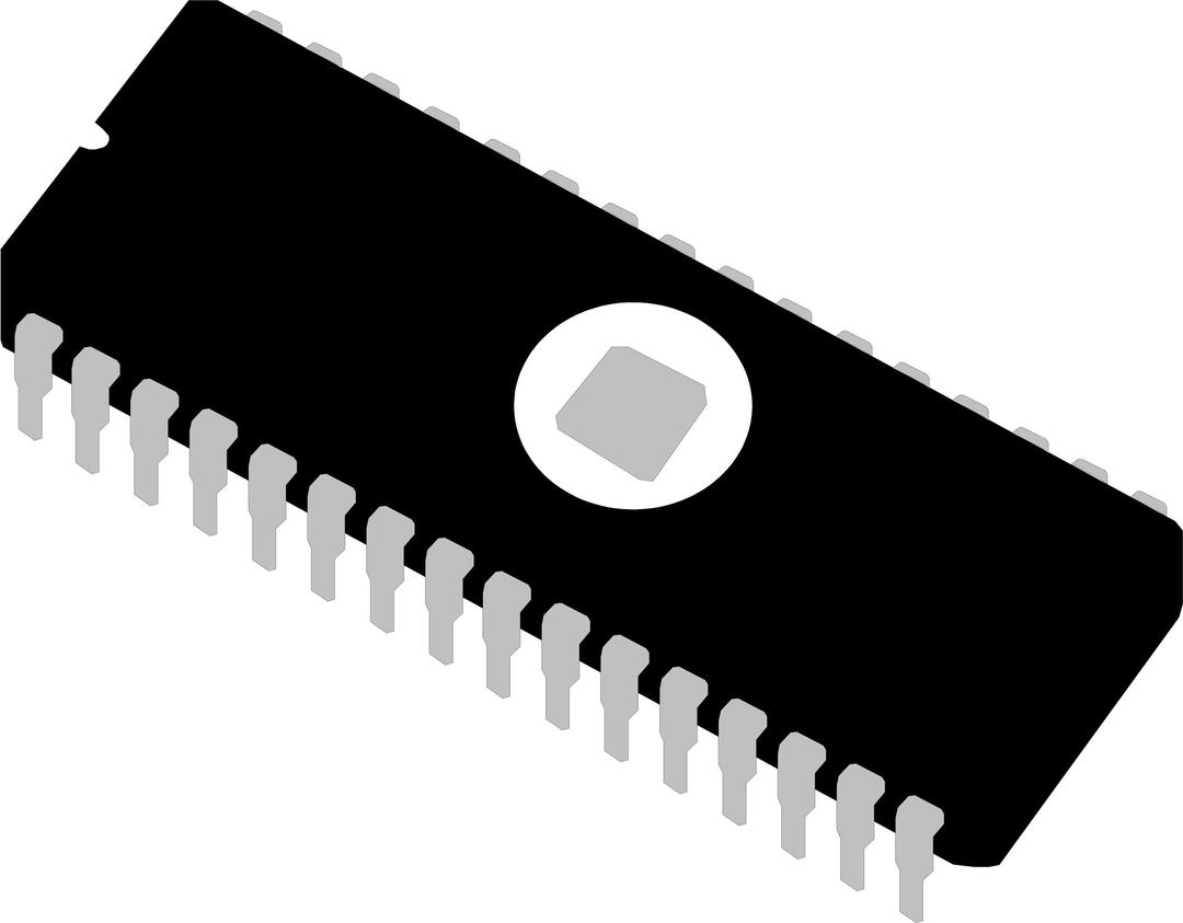 EPROM chip integrated circuit memory IC png transparent