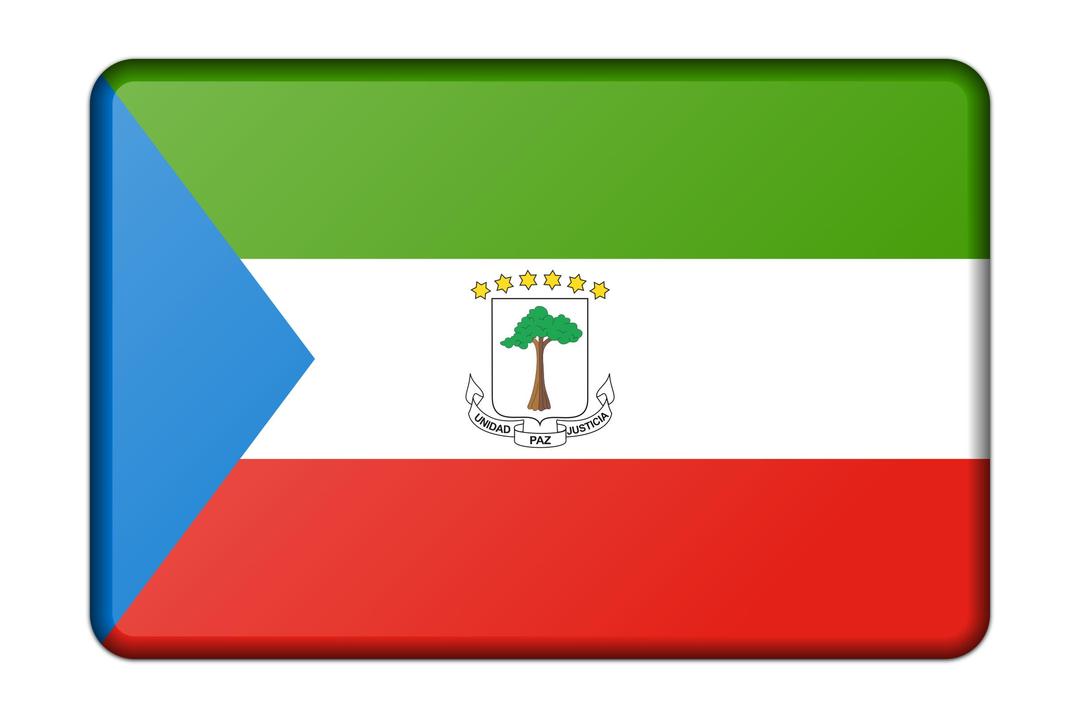 Equatorial Guinea flag (bevelled) png transparent