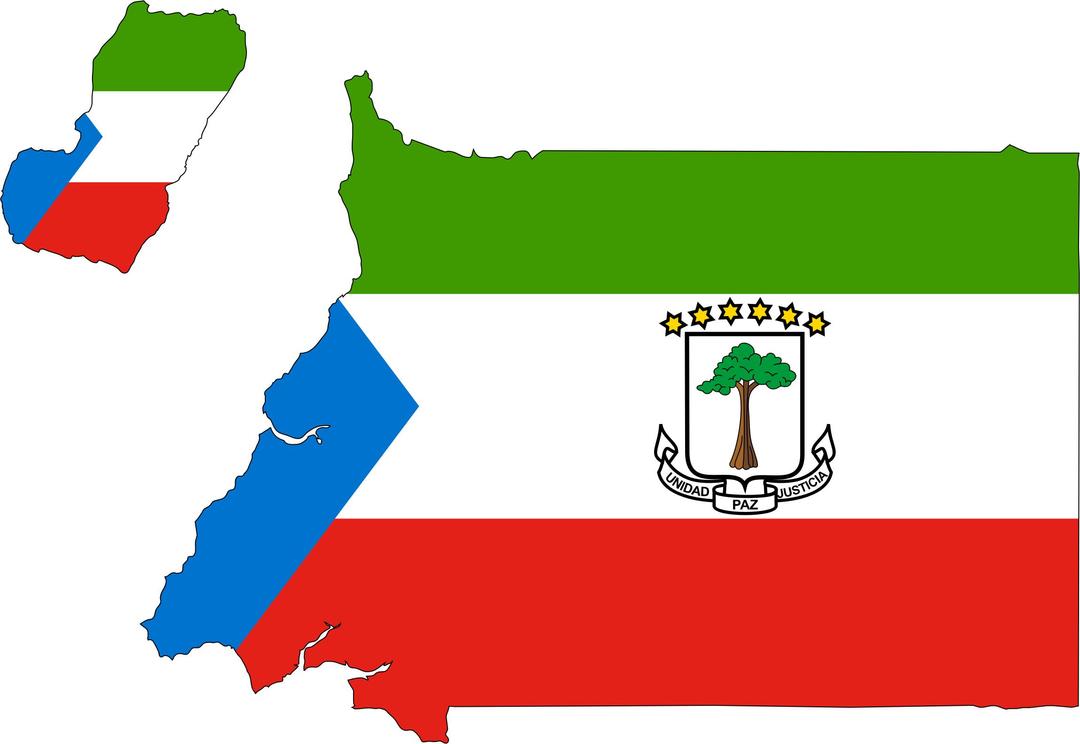 Equatorial Guinea Flag Map With Stroke png transparent