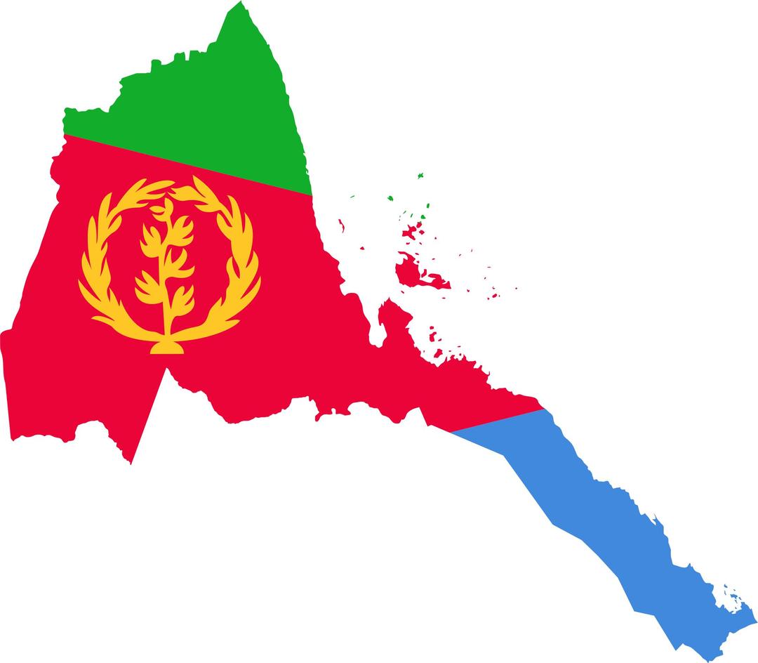 Eritrea Flag Map png transparent