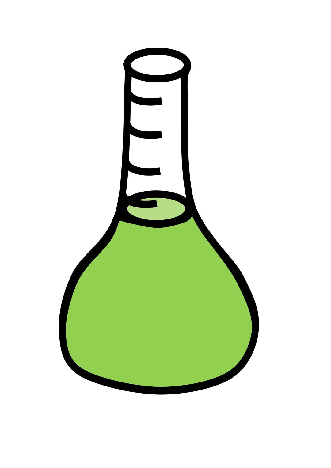Erlenmeyer flask with green liquid png transparent