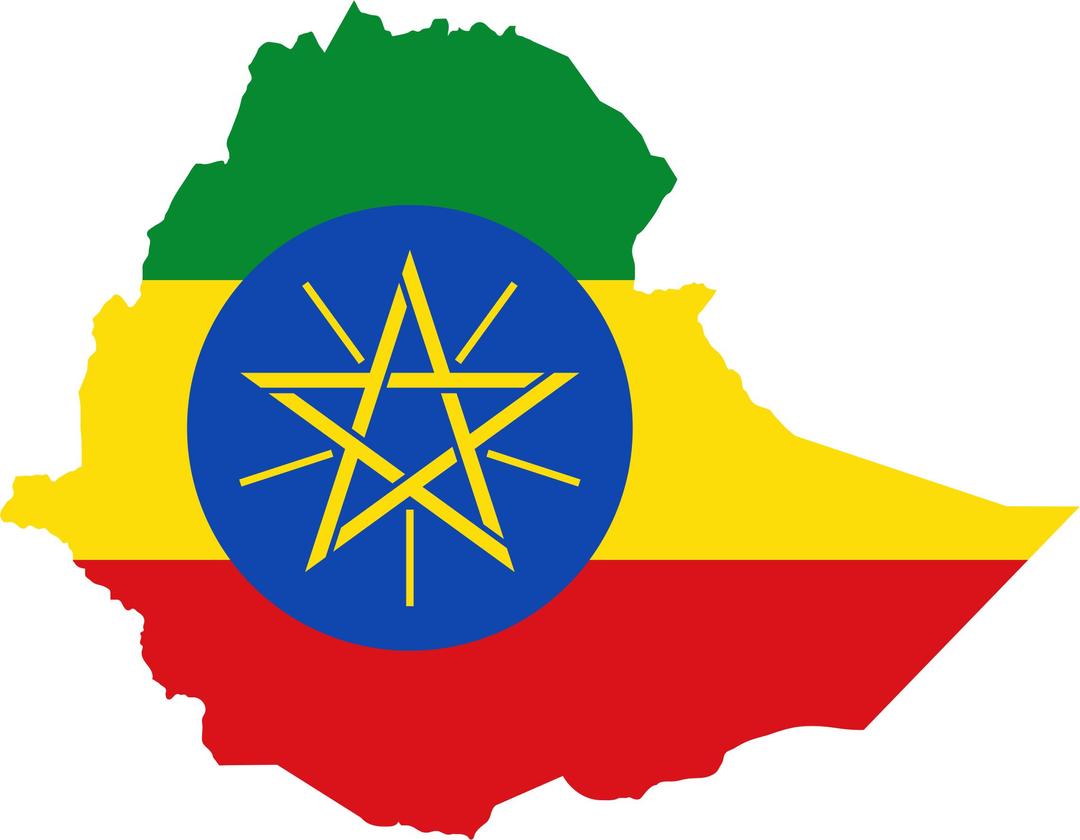 Ethiopia Flag Map png transparent